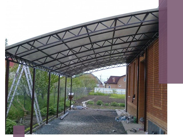 Профессиональный монтаж навесов под ключ в Костроме