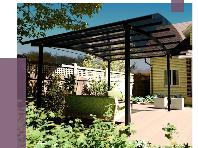 Навесы для террасы в Костроме от 13016 руб. под ключ | ПРОЛЁТ-Кст