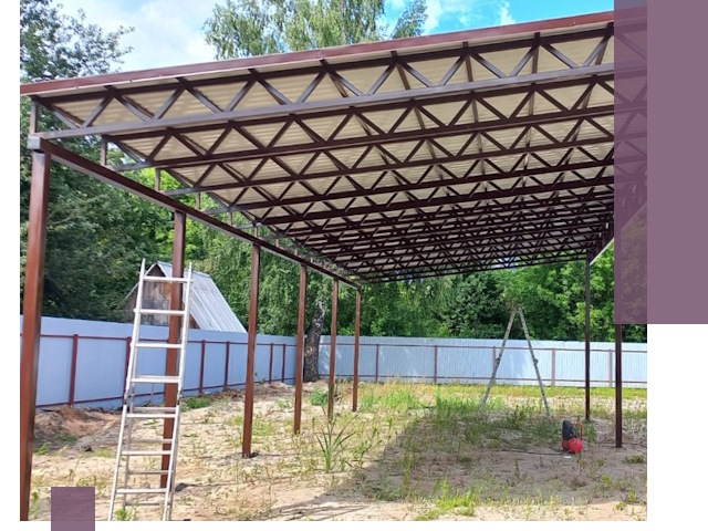 Односкатные навесы под ключ в Костроме — изготовление и монтаж