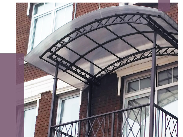 Козырьки над балконом в Костроме от 8627 руб.  | ПРОЛЁТ-Кст