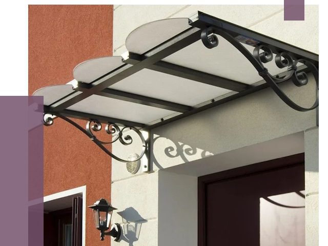 Односкатные козырьки в Костроме от 8371 руб.  | ПРОЛЁТ-Кст