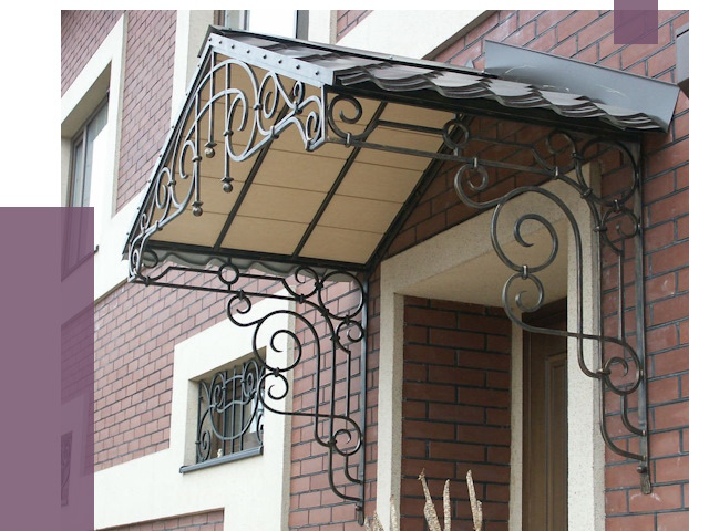 Двускатные козырьки в Костроме под ключ от 12761 руб.