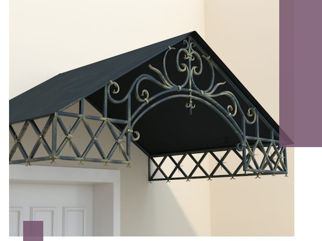 Двускатные металлические козырьки под ключ в Костроме