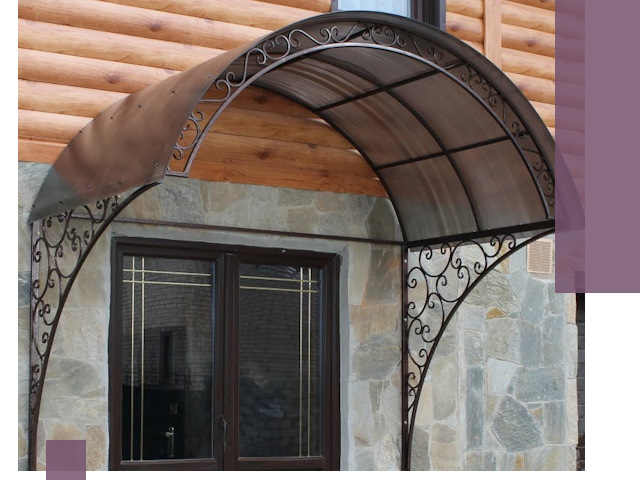Арочные козырьки под ключ в Костроме: изготовление и монтаж